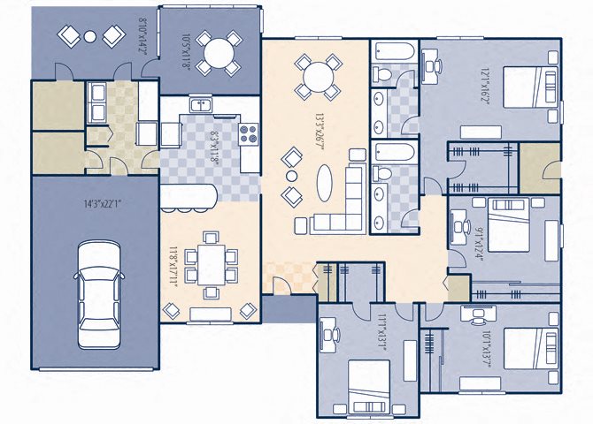 RedfishPoint 4x2 1350 sf